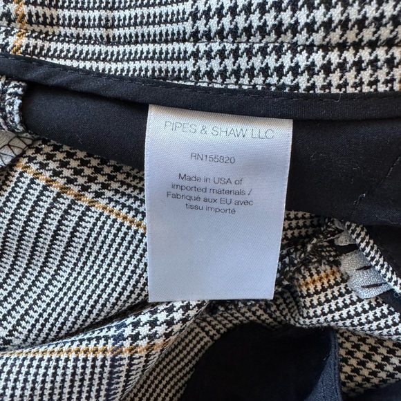 Women's Veronica Beard Black and White Plaid Dress Pants Work Wear Pant Size 10 - Picture 6 of 7